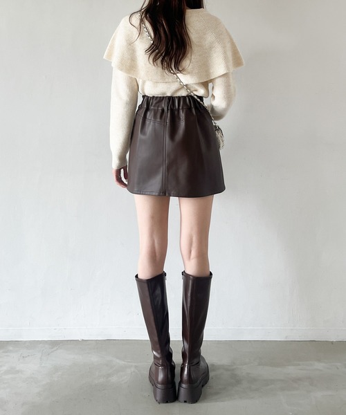 Heather（ヘザー）の「ハイウエストミニスカート　975634（スカート・レディース・ブラック/ブラウン・M/S）」の19枚目の写真