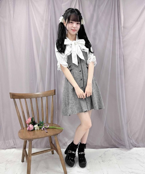 ROJITA(ロジータ)の「【TGCteen2023 summer着用アイテム/ベージュ】ブラウスSETサイドバックルワンピース(ワンピース・レディース・ベージュ/ブラック/グレー・FREE)」の14枚目の写真