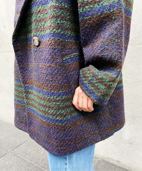 Meli rich（メリーリッチ）の「チェックダブルテーラードジャケット（テーラードジャケット・レディース・グレー/グリーン/ブラウン・MEDIUM）」の4枚目の写真