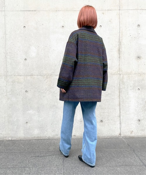 Meli rich（メリーリッチ）の「チェックダブルテーラードジャケット（テーラードジャケット・レディース・グレー/グリーン/ブラウン・MEDIUM）」の8枚目の写真