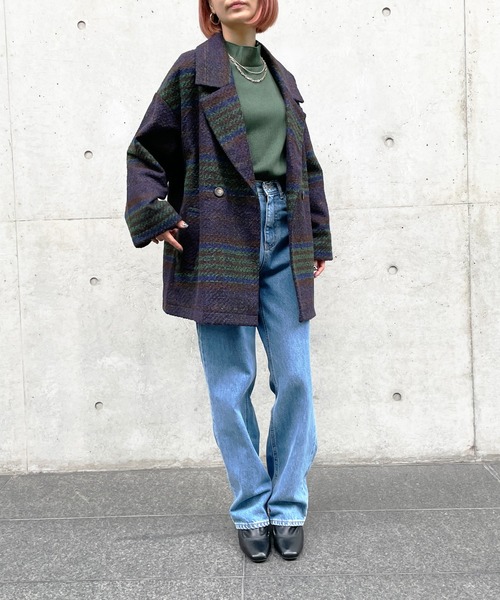 Meli rich（メリーリッチ）の「チェックダブルテーラードジャケット（テーラードジャケット・レディース・グレー/グリーン/ブラウン・MEDIUM）」の10枚目の写真