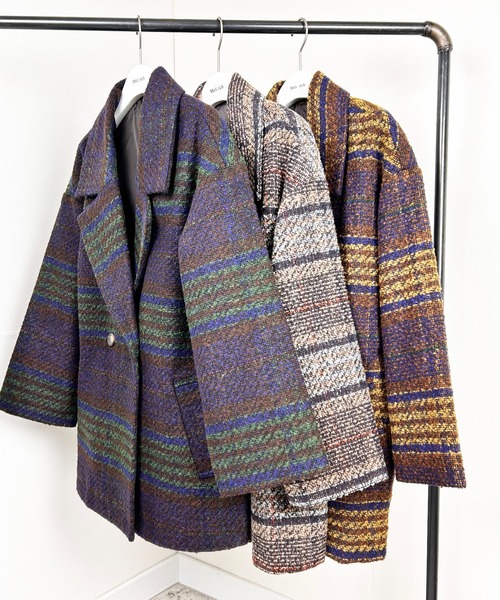 Meli rich（メリーリッチ）の「チェックダブルテーラードジャケット（テーラードジャケット・レディース・グレー/グリーン/ブラウン・MEDIUM）」の19枚目の写真