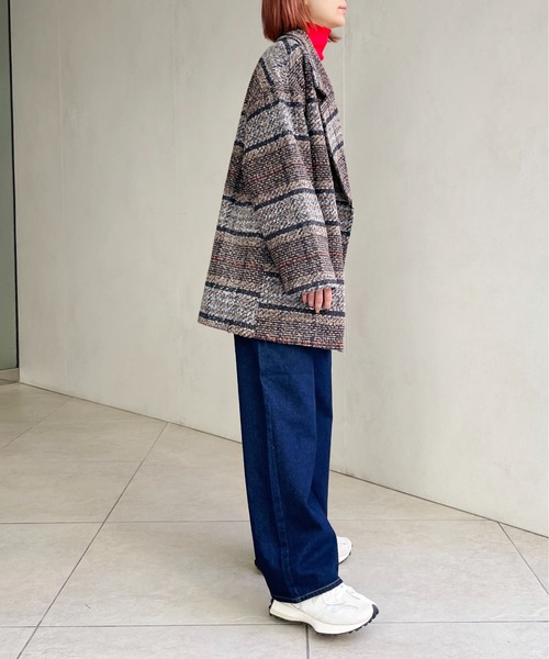 Meli rich（メリーリッチ）の「チェックダブルテーラードジャケット（テーラードジャケット・レディース・グレー/グリーン/ブラウン・MEDIUM）」の22枚目の写真