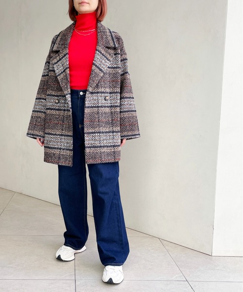 Meli rich（メリーリッチ）の「チェックダブルテーラードジャケット（テーラードジャケット・レディース・グレー/グリーン/ブラウン・MEDIUM）」の21枚目の写真