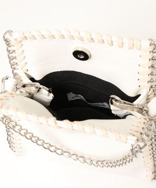 179/WG（イチナナキュウダブルジー）の「チェーン2WAY BAG（ショルダーバッグ・レディース・オフホワイト/ブラック・FREE）」の16枚目の写真