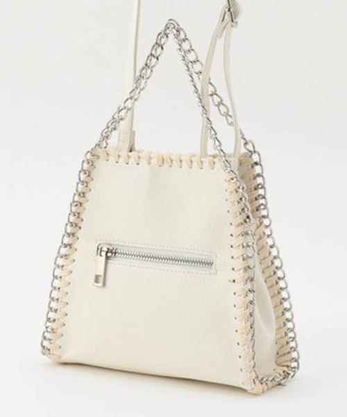 179/WG（イチナナキュウダブルジー）の「チェーン2WAY BAG（ショルダーバッグ・レディース・オフホワイト/ブラック・FREE）」の5枚目の写真