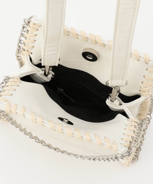 179/WG（イチナナキュウダブルジー）の「チェーン2WAY BAG（ショルダーバッグ・レディース・オフホワイト/ブラック・FREE）」の9枚目の写真