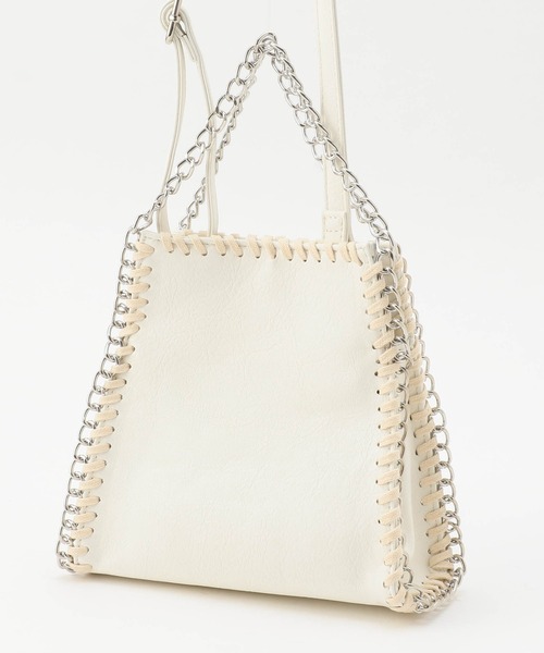 179/WG（イチナナキュウダブルジー）の「チェーン2WAY BAG（ショルダーバッグ・レディース・オフホワイト/ブラック・FREE）」の18枚目の写真