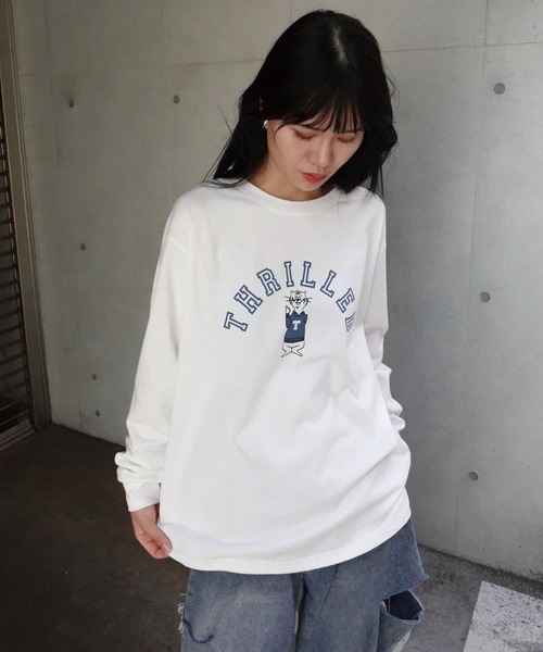 CORNERS(コーナーズ)の「アニマルロゴロンT(Tシャツ/カットソー・レディース・オフホワイト/ベージュ/ネイビー・FREE)」の5枚目の写真