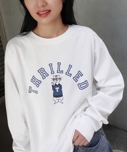 CORNERS(コーナーズ)の「アニマルロゴロンT(Tシャツ/カットソー・レディース・オフホワイト/ベージュ/ネイビー・FREE)」の7枚目の写真