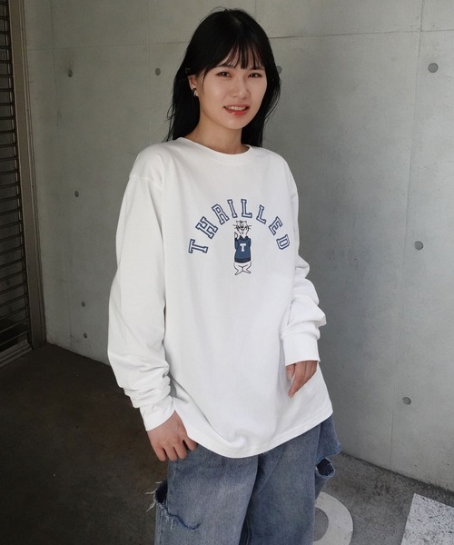 CORNERS(コーナーズ)の「アニマルロゴロンT(Tシャツ/カットソー・レディース・オフホワイト/ベージュ/ネイビー・FREE)」の8枚目の写真