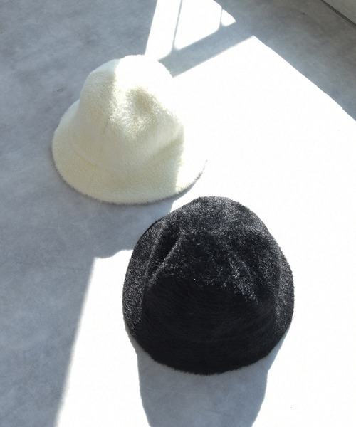 w closet（ダブルクローゼット）の「シャギーバケットハット（ハット・レディース・ブラック/アイボリー・FREE）」の12枚目の写真
