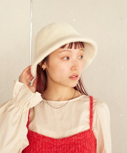 w closet（ダブルクローゼット）の「シャギーバケットハット（ハット・レディース・ブラック/アイボリー・FREE）」の4枚目の写真