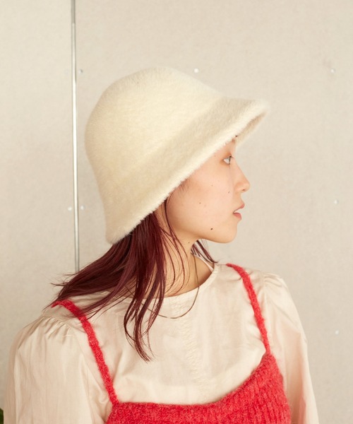 w closet（ダブルクローゼット）の「シャギーバケットハット（ハット・レディース・ブラック/アイボリー・FREE）」の5枚目の写真