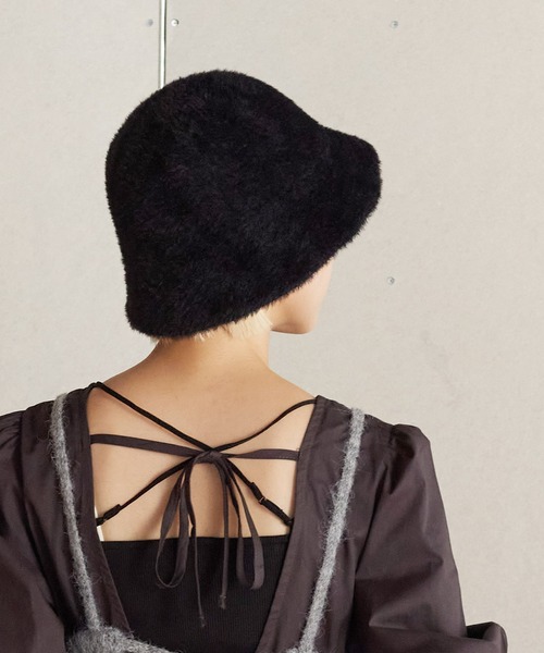 w closet（ダブルクローゼット）の「シャギーバケットハット（ハット・レディース・ブラック/アイボリー・FREE）」の8枚目の写真