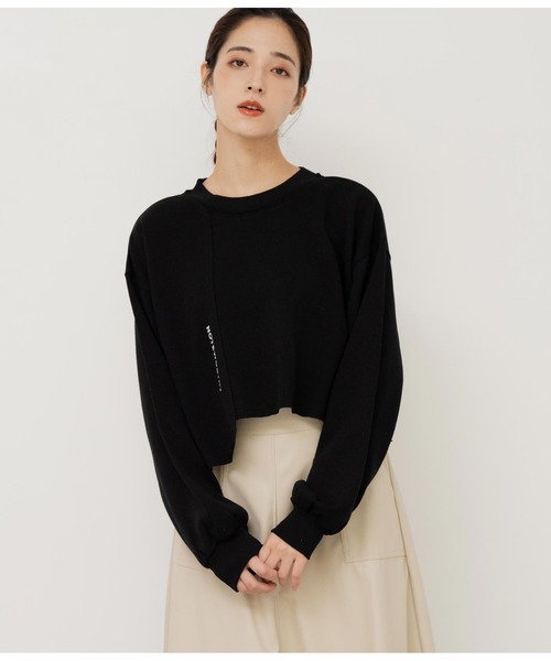 ANAP(アナップ)の「切り替えデザイン裏毛スウェットトレーナークルーネック長袖(スウェット・レディース・カーキ/ブラック/オフホワイト・FREE)」の11枚目の写真