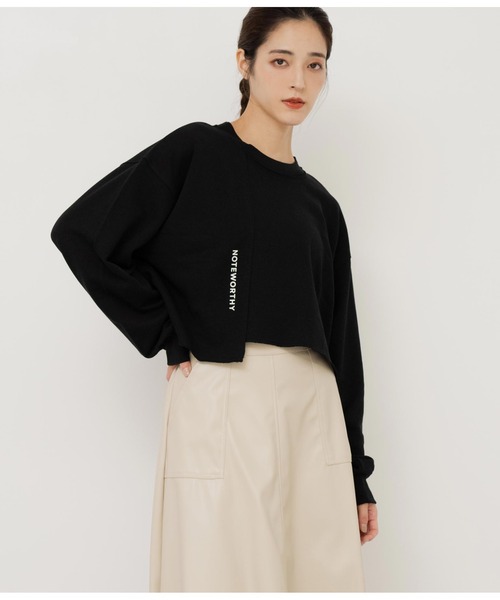 ANAP(アナップ)の「切り替えデザイン裏毛スウェットトレーナークルーネック長袖(スウェット・レディース・カーキ/ブラック/オフホワイト・FREE)」の12枚目の写真