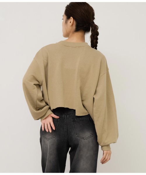 ANAP(アナップ)の「切り替えデザイン裏毛スウェットトレーナークルーネック長袖(スウェット・レディース・カーキ/ブラック/オフホワイト・FREE)」の19枚目の写真