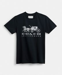 COACH コーチ Tシャツ・カットソー 黒 -(M位) 4102825M0020 COACH（コーチ）の「ホース アンド キャリッジ Tシャツ（Tシャツ