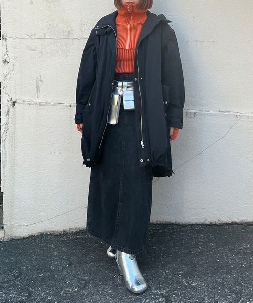 ELLEgirl（エルガール）の「マルチウェイリバーシブル中綿コート【ELLEgirl/エル ガール】（ダウンジャケット/コート・レディース・ブラック/アイボリー/オフホワイト/ブラック系その他・FREE）」の5枚目の写真