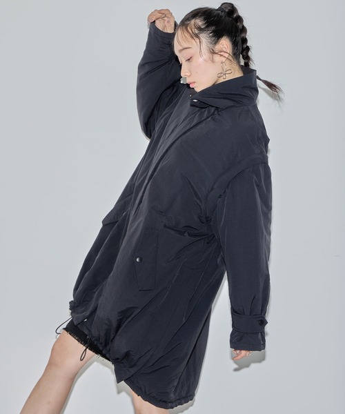 ELLEgirl（エルガール）の「マルチウェイリバーシブル中綿コート【ELLEgirl/エル ガール】（ダウンジャケット/コート・レディース・ブラック/アイボリー/オフホワイト/ブラック系その他・FREE）」の11枚目の写真