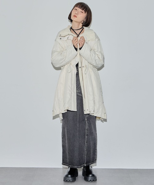 ELLEgirl（エルガール）の「マルチウェイリバーシブル中綿コート【ELLEgirl/エル ガール】（ダウンジャケット/コート・レディース・ブラック/アイボリー/オフホワイト/ブラック系その他・FREE）」の19枚目の写真