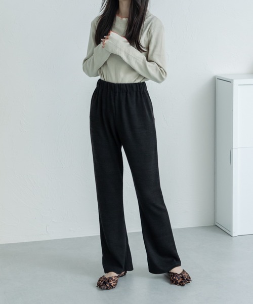 pairmanon（ペアマノン）の「【ママサイズ】リブストレッチ フレアパンツ（その他パンツ・レディース・ブラック/レッド/ブラウン・FREE）」の5枚目の写真