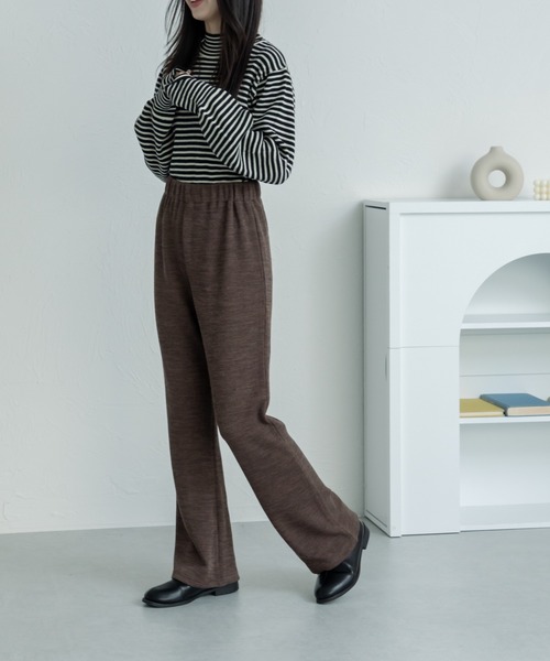 pairmanon（ペアマノン）の「【ママサイズ】リブストレッチ フレアパンツ（その他パンツ・レディース・ブラック/レッド/ブラウン・FREE）」の7枚目の写真