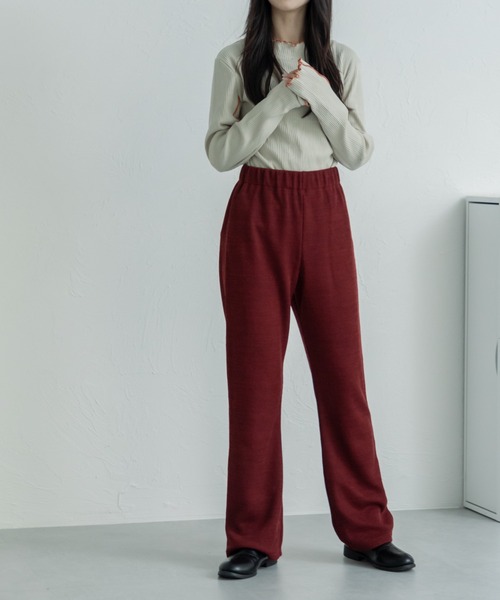 pairmanon（ペアマノン）の「【ママサイズ】リブストレッチ フレアパンツ（その他パンツ・レディース・ブラック/レッド/ブラウン・FREE）」の9枚目の写真