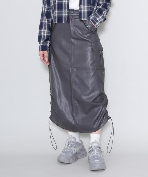 Figments（フィグメンツ）の「合皮ライダーススカート（スカート・レディース・ブラック/グレー・FREE）」の20枚目の写真