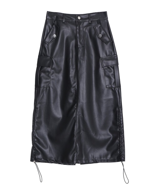 Figments（フィグメンツ）の「合皮ライダーススカート（スカート・レディース・ブラック/グレー・FREE）」の9枚目の写真