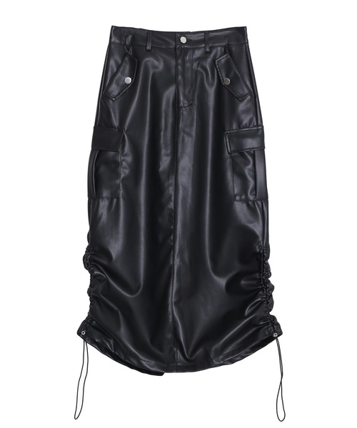 Figments（フィグメンツ）の「合皮ライダーススカート（スカート・レディース・ブラック/グレー・FREE）」の10枚目の写真