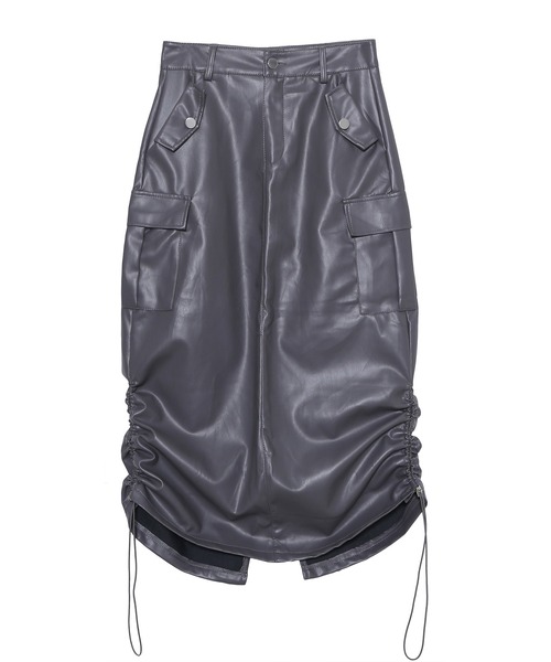 Figments（フィグメンツ）の「合皮ライダーススカート（スカート・レディース・ブラック/グレー・FREE）」の19枚目の写真