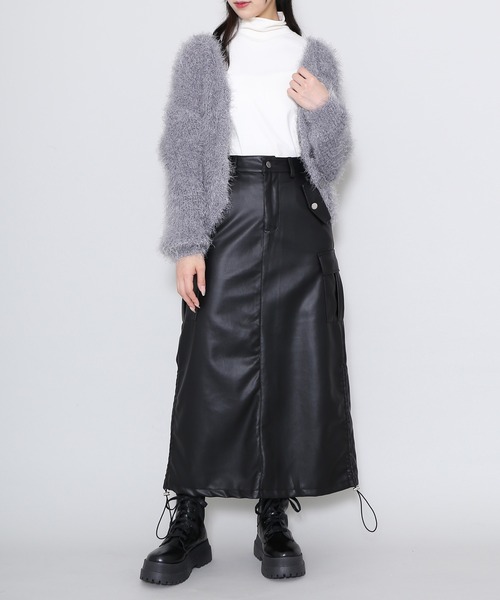 Figments（フィグメンツ）の「合皮ライダーススカート（スカート・レディース・ブラック/グレー・FREE）」の5枚目の写真