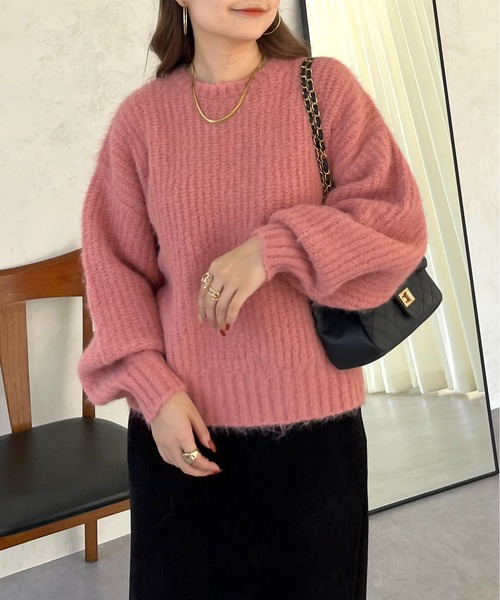 prose verse（プロズヴェール）の「アルパカタッチふわふわニット（ニット/セーター・レディース・グレー/イエロー/ピンク/チャコール・MEDIUM）」の4枚目の写真