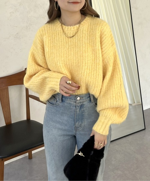 prose verse（プロズヴェール）の「アルパカタッチふわふわニット（ニット/セーター・レディース・グレー/イエロー/ピンク/チャコール・MEDIUM）」の9枚目の写真