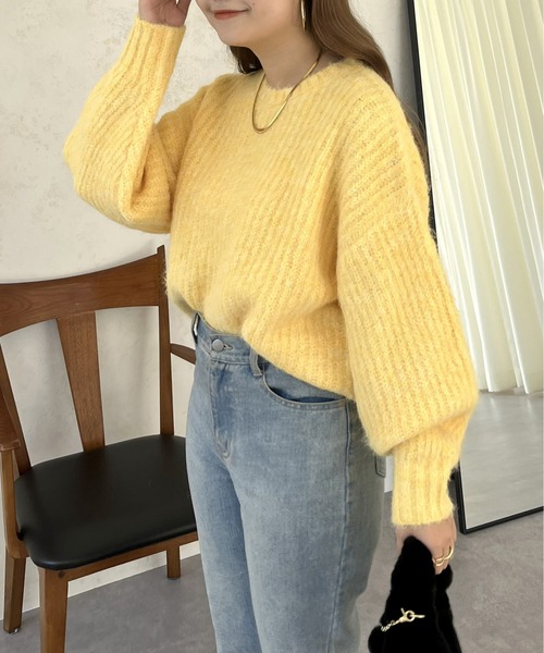 prose verse（プロズヴェール）の「アルパカタッチふわふわニット（ニット/セーター・レディース・グレー/イエロー/ピンク/チャコール・MEDIUM）」の10枚目の写真