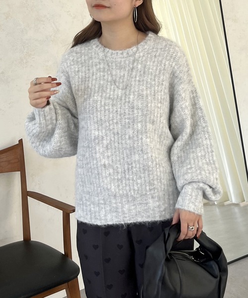 prose verse（プロズヴェール）の「アルパカタッチふわふわニット（ニット/セーター・レディース・グレー/イエロー/ピンク/チャコール・MEDIUM）」の19枚目の写真