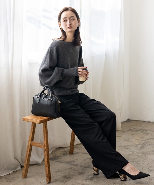 VitaFelice（ヴィータフェリーチェ）の「本革2wayスクエアミニバッグ（トートバッグ・レディース・ブラック/ボルドー/ブラウン系/オフホワイト・FREE）」の10枚目の写真