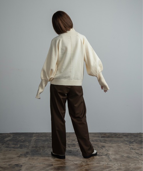 Amiur(エミレ)の「alpaca touch volume sleeve knit / アルパカタッチボリュームスリーブニット(ニット/セーター・レディース・アイボリー/ブラック/ベージュ・FREE)」の9枚目の写真