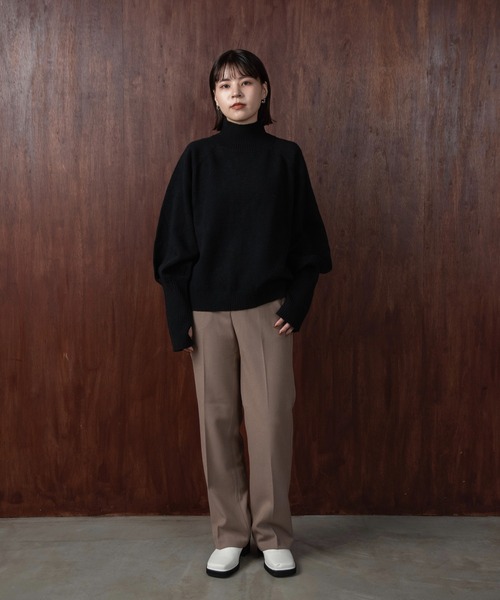 Amiur(エミレ)の「alpaca touch volume sleeve knit / アルパカタッチボリュームスリーブニット(ニット/セーター・レディース・アイボリー/ブラック/ベージュ・FREE)」の13枚目の写真