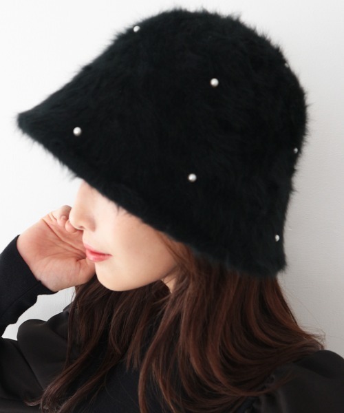 AMBIENT（アンビエント）の「パールシャギーバケットハット（ハット・レディース・ホワイト/ブラック・FREE）」の3枚目の写真