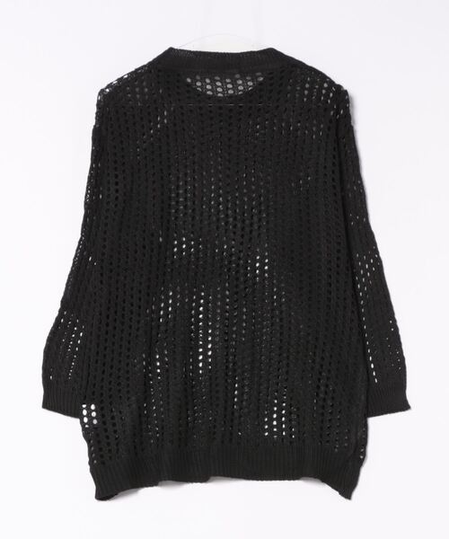 NO WAY（ノーウェイ）の「ルーズメッシュ透かし編みトップス（Tシャツ/カットソー・レディース・ホワイト/ブラック・FREE）」の3枚目の写真