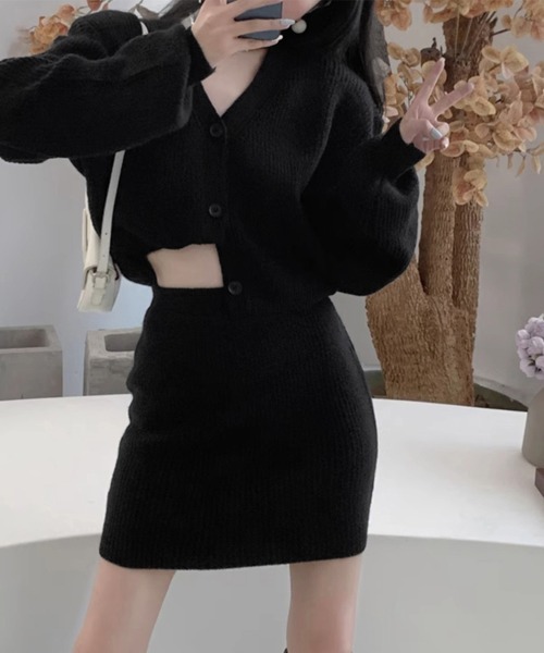 Miniministore(ミニミニストア)の「ニットセットアップ レディース 秋冬韓国(アンサンブル・レディース・グレー/ブラック/ベージュ・フリー)」の4枚目の写真