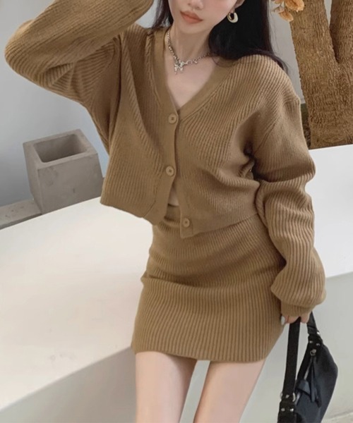 Miniministore(ミニミニストア)の「ニットセットアップ レディース 秋冬韓国(アンサンブル・レディース・グレー/ブラック/ベージュ・フリー)」の9枚目の写真