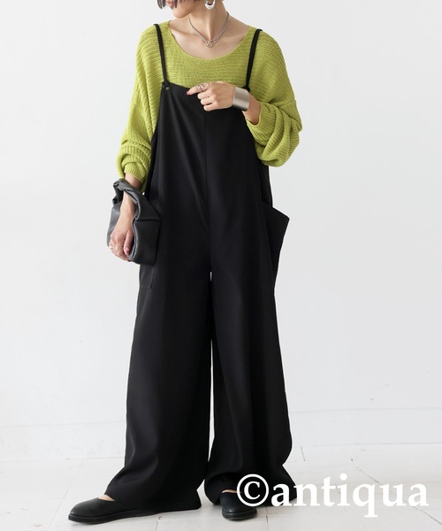antiqua(アンティカ)の「サロペットパンツ(サロペット/オーバーオール・レディース・ブラック・FREE)」の5枚目の写真