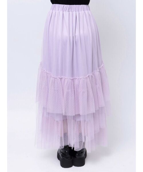 jouetie（ジュエティ）の「チュールティアードロングスカート（スカート・レディース・ブラック/パープル/オフホワイト・MEDIUM）」の9枚目の写真