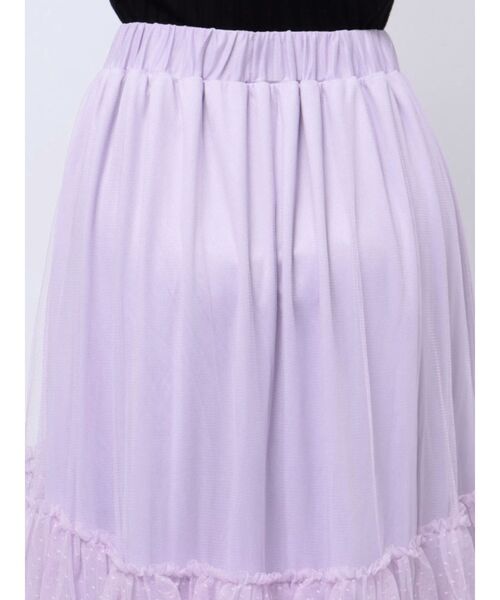 jouetie（ジュエティ）の「チュールティアードロングスカート（スカート・レディース・ブラック/パープル/オフホワイト・MEDIUM）」の10枚目の写真