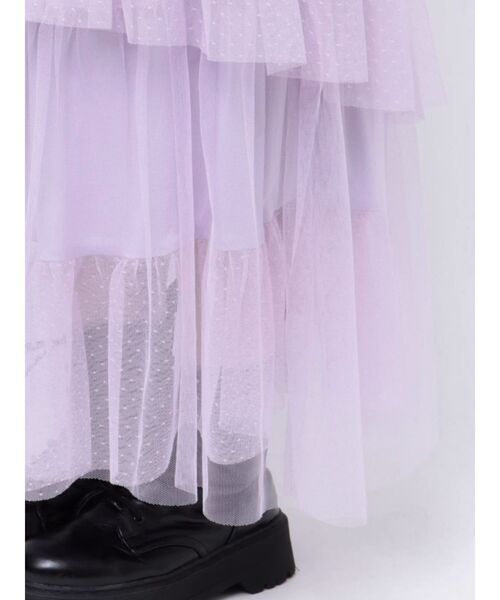 jouetie（ジュエティ）の「チュールティアードロングスカート（スカート・レディース・ブラック/パープル/オフホワイト・MEDIUM）」の11枚目の写真