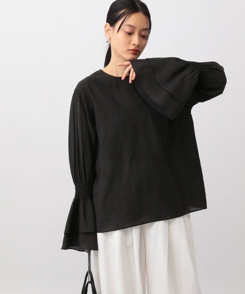 A part by（アパートバイ）の「スリーブフリルブラウス（シャツ/ブラウス・レディース・オフホワイト/ブラック・FREE）」の2枚目の写真